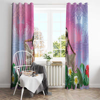 Woman Polynesian Tattoos Window Curtain Tropical Flower - Sweets Vibrant Color LT03 - Polynesian Pride