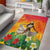 Woman Polynesian Tattoos Area Rug Tropical Flower - Vibrant Hot Color