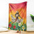 Woman Polynesian Tattoos Blanket Tropical Flower - Vibrant Hot Color