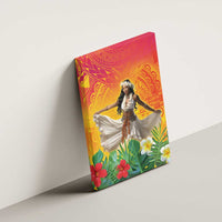 Woman Polynesian Tattoos Canvas Wall Art Tropical Flower - Vibrant Hot Color LT03 - Polynesian Pride
