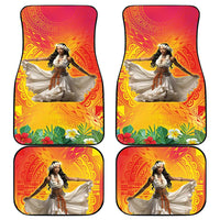 Woman Polynesian Tattoos Car Mats Tropical Flower - Vibrant Hot Color LT03 - Polynesian Pride