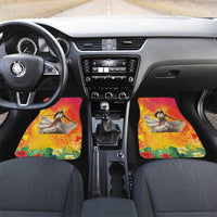 Woman Polynesian Tattoos Car Mats Tropical Flower - Vibrant Hot Color LT03 Set 2pcs - Front Vibrant Gradient - Polynesian Pride
