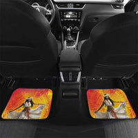 Woman Polynesian Tattoos Car Mats Tropical Flower - Vibrant Hot Color LT03 Set 2pcs - Back Vibrant Gradient - Polynesian Pride