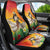 Woman Polynesian Tattoos Car Seat Cover Tropical Flower - Vibrant Hot Color