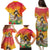 Woman Polynesian Tattoos Family Matching Puletasi and Hawaiian Shirt Tropical Flower - Vibrant Hot Color