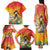 Woman Polynesian Tattoos Family Matching Tank Maxi Dress and Hawaiian Shirt Tropical Flower - Vibrant Hot Color