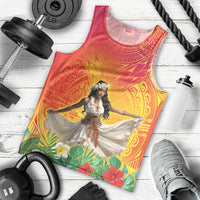Woman Polynesian Tattoos Men Tank Top Tropical Flower - Vibrant Hot Color LT03 - Polynesian Pride