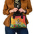 Woman Polynesian Tattoos Shoulder Handbag Tropical Flower - Vibrant Hot Color