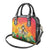 Woman Polynesian Tattoos Shoulder Handbag Tropical Flower - Vibrant Hot Color