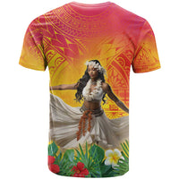 Woman Polynesian Tattoos T Shirt Tropical Flower - Vibrant Hot Color LT03 - Polynesian Pride