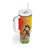 Woman Polynesian Tattoos Tumbler With Handle Tropical Flower - Vibrant Hot Color