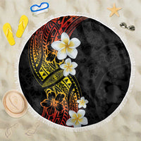 Plumeria Beach Blanket Polynesian Tribal Frangipani Sunset LT03 One Size 150cm Black - Polynesian Pride