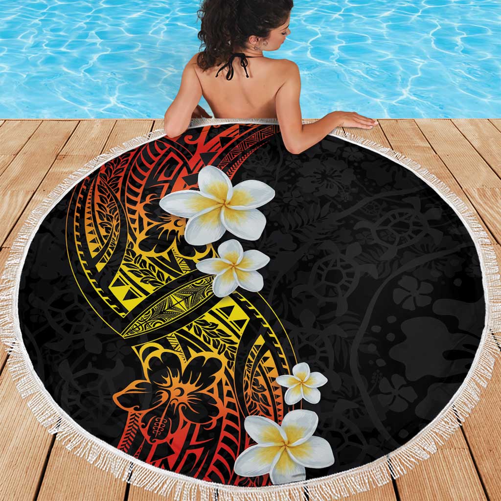 Plumeria Beach Blanket Polynesian Tribal Frangipani Sunset LT03 - Polynesian Pride