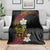 Plumeria Blanket Polynesian Tribal Frangipani Sunset