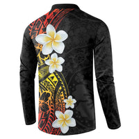 Plumeria Button Sweatshirt Polynesian Tribal Frangipani Sunset LT03 - Polynesian Pride