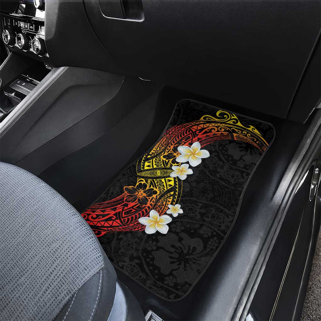 Plumeria Car Mats Polynesian Tribal Frangipani Sunset LT03 - Polynesian Pride