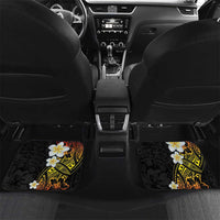 Plumeria Car Mats Polynesian Tribal Frangipani Sunset LT03 Set 2pcs - Back Black - Polynesian Pride