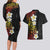 Plumeria Couples Matching Long Sleeve Bodycon Dress and Hawaiian Shirt Polynesian Tribal Frangipani Sunset