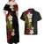 Plumeria Couples Matching Off Shoulder Maxi Dress and Hawaiian Shirt Polynesian Tribal Frangipani Sunset