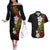 Plumeria Couples Matching Off The Shoulder Long Sleeve Dress and Hawaiian Shirt Polynesian Tribal Frangipani Sunset