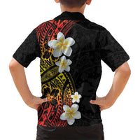 Plumeria Family Matching Long Sleeve Bodycon Dress and Hawaiian Shirt Polynesian Tribal Frangipani Sunset