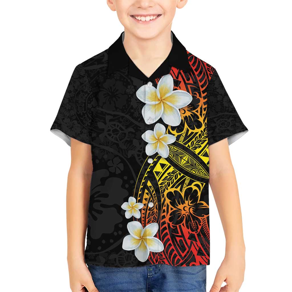 Plumeria Family Matching Long Sleeve Bodycon Dress and Hawaiian Shirt Polynesian Tribal Frangipani Sunset