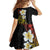 Plumeria Family Matching Off The Shoulder Long Sleeve Dress and Hawaiian Shirt Polynesian Tribal Frangipani Sunset