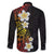 Plumeria Family Matching Off The Shoulder Long Sleeve Dress and Hawaiian Shirt Polynesian Tribal Frangipani Sunset