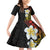 Plumeria Family Matching Off Shoulder Short Dress and Hawaiian Shirt Polynesian Tribal Frangipani Sunset