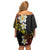 Plumeria Family Matching Off Shoulder Short Dress and Hawaiian Shirt Polynesian Tribal Frangipani Sunset