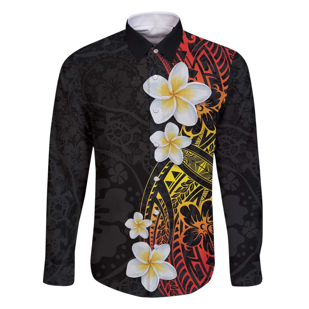 Plumeria Family Matching Summer Maxi Dress and Hawaiian Shirt Polynesian Tribal Frangipani Sunset