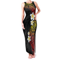 Plumeria Family Matching Tank Maxi Dress and Hawaiian Shirt Polynesian Tribal Frangipani Sunset