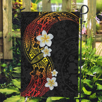 Plumeria Garden Flag Polynesian Tribal Frangipani Sunset LT03 Garden Flag Black - Polynesian Pride