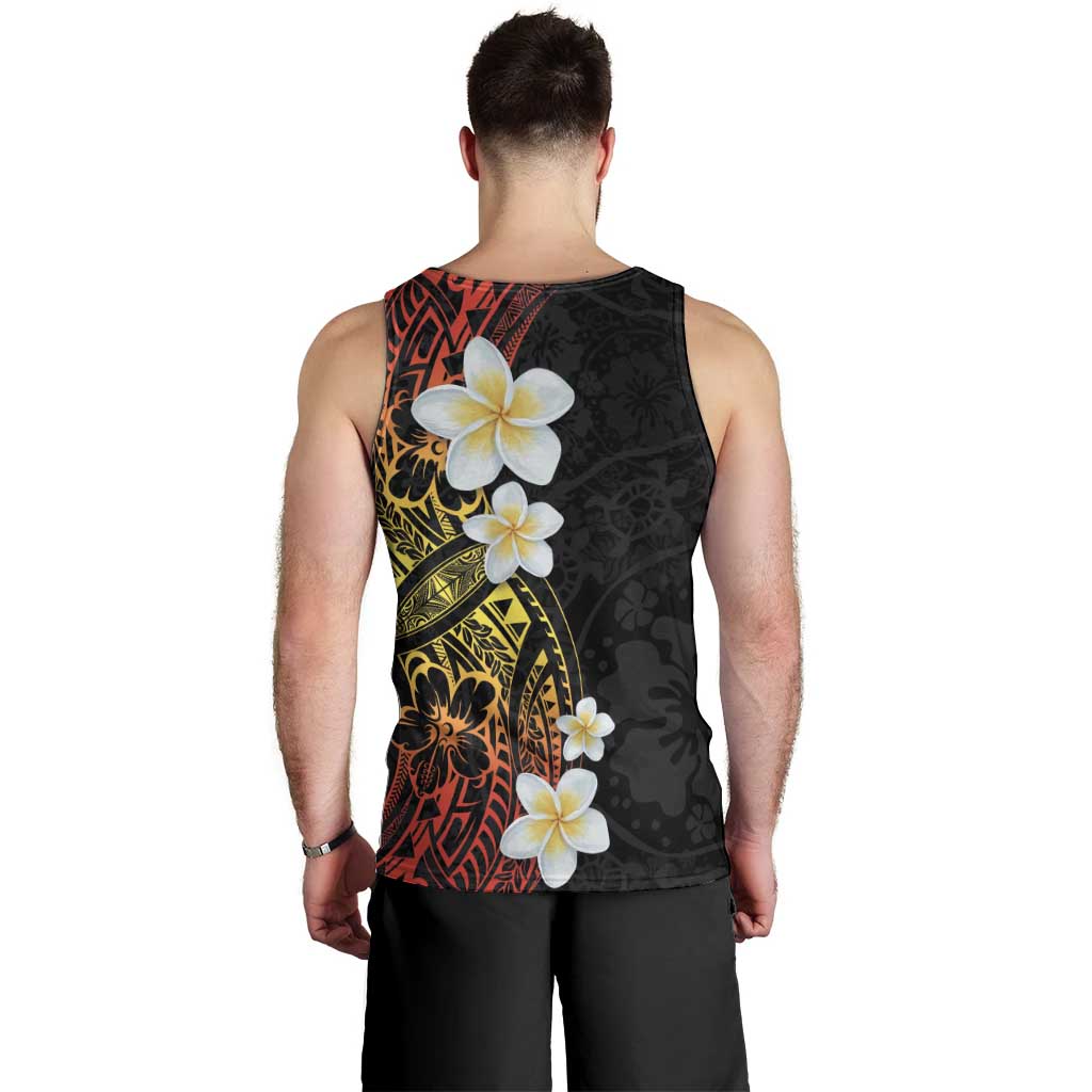 Plumeria Men Tank Top Polynesian Tribal Frangipani Sunset LT03 - Polynesian Pride