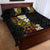 Plumeria Quilt Bed Set Polynesian Tribal Frangipani Sunset