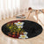 Plumeria Round Carpet Polynesian Tribal Frangipani Sunset