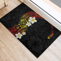 Plumeria Rubber Doormat Polynesian Tribal Frangipani Sunset LT03 - Polynesian Pride