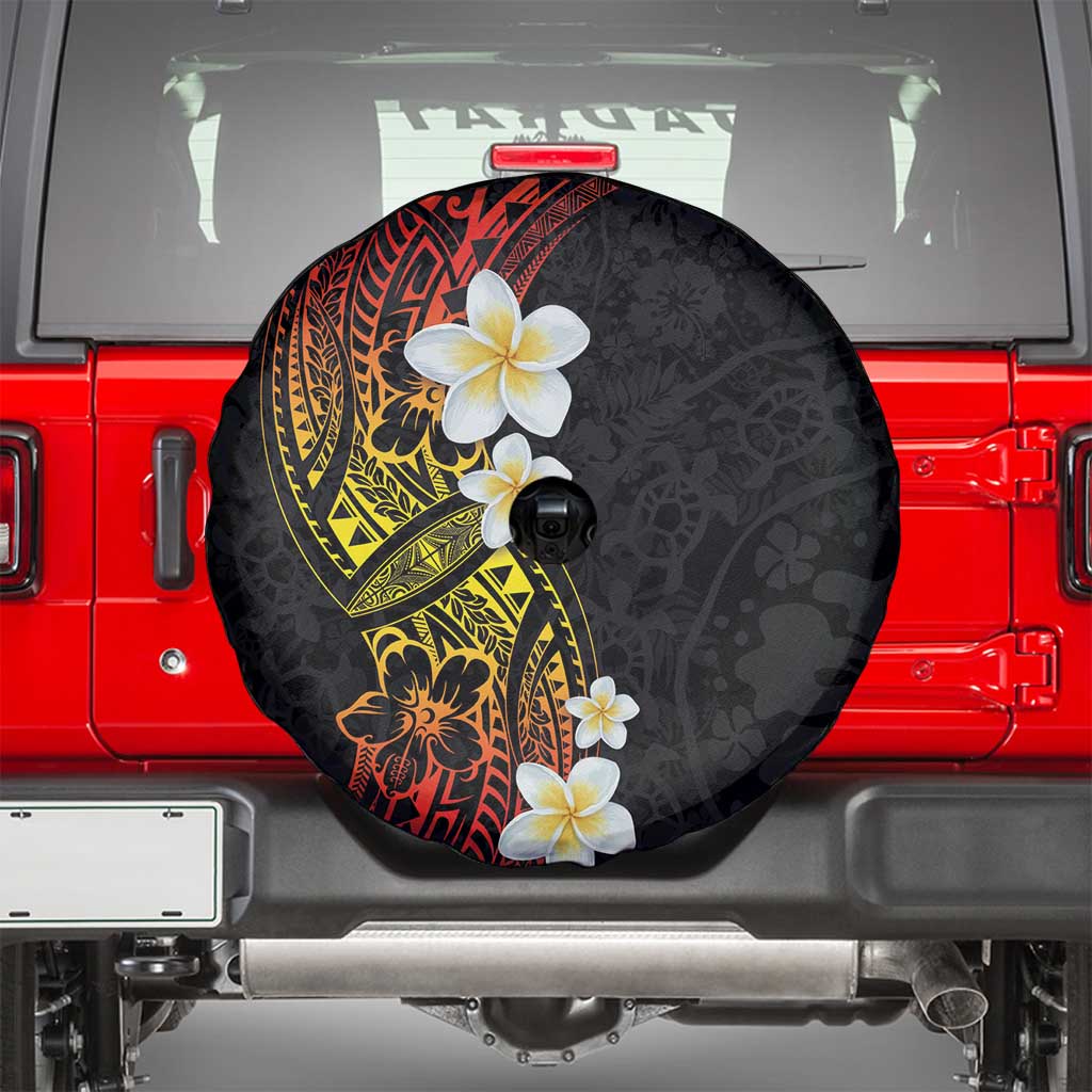 Plumeria Spare Tire Cover Polynesian Tribal Frangipani Sunset LT03 - Polynesian Pride