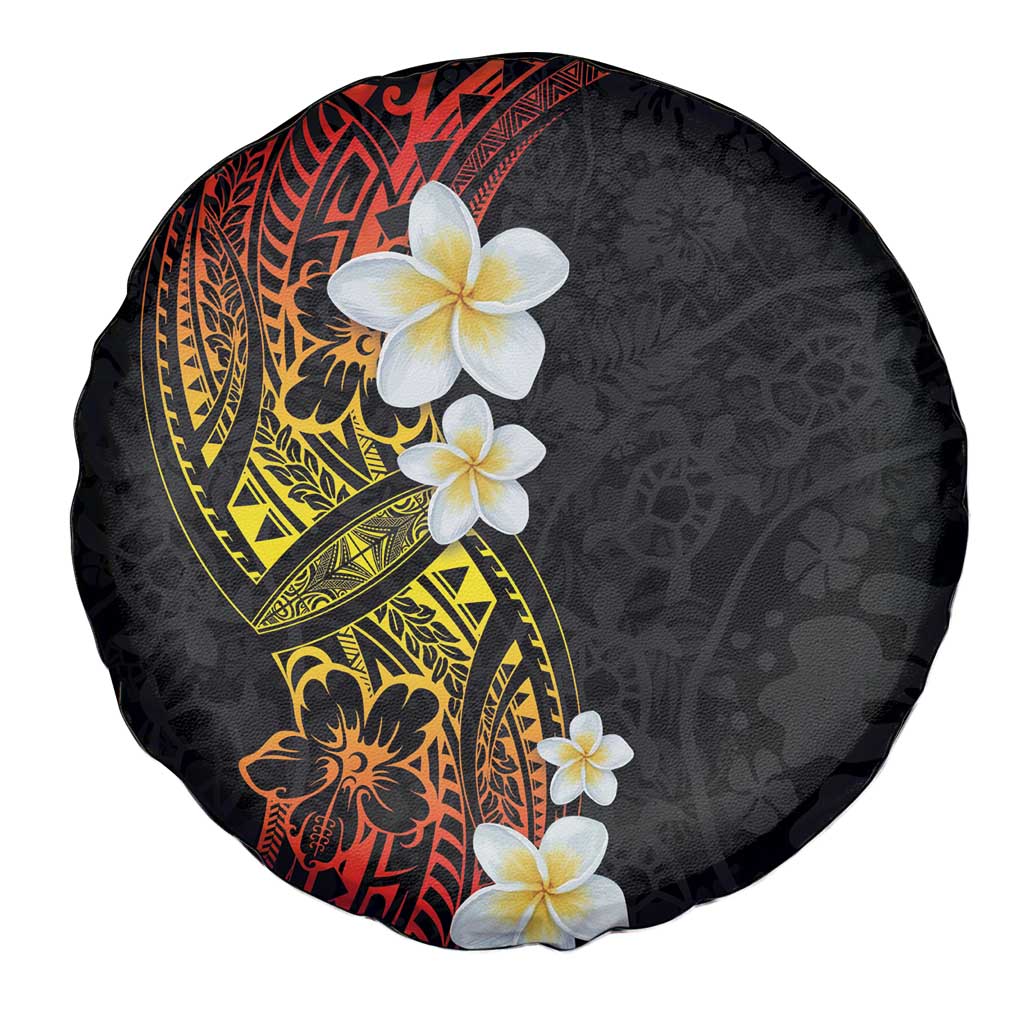 Plumeria Spare Tire Cover Polynesian Tribal Frangipani Sunset LT03 - Polynesian Pride