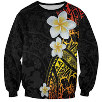 Plumeria Sweatshirt Polynesian Tribal Frangipani Sunset LT03 Unisex Black - Polynesian Pride
