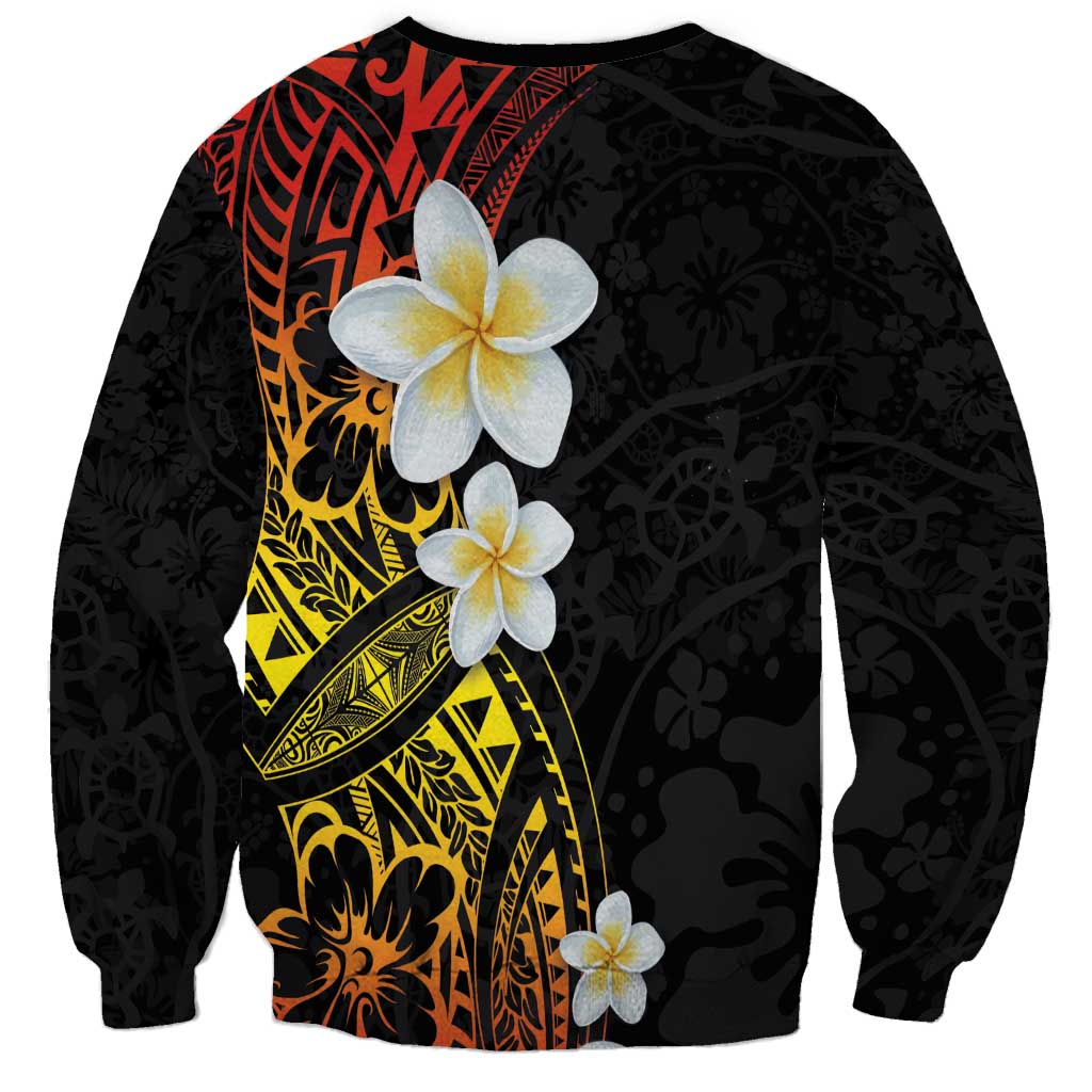 Plumeria Sweatshirt Polynesian Tribal Frangipani Sunset LT03 - Polynesian Pride