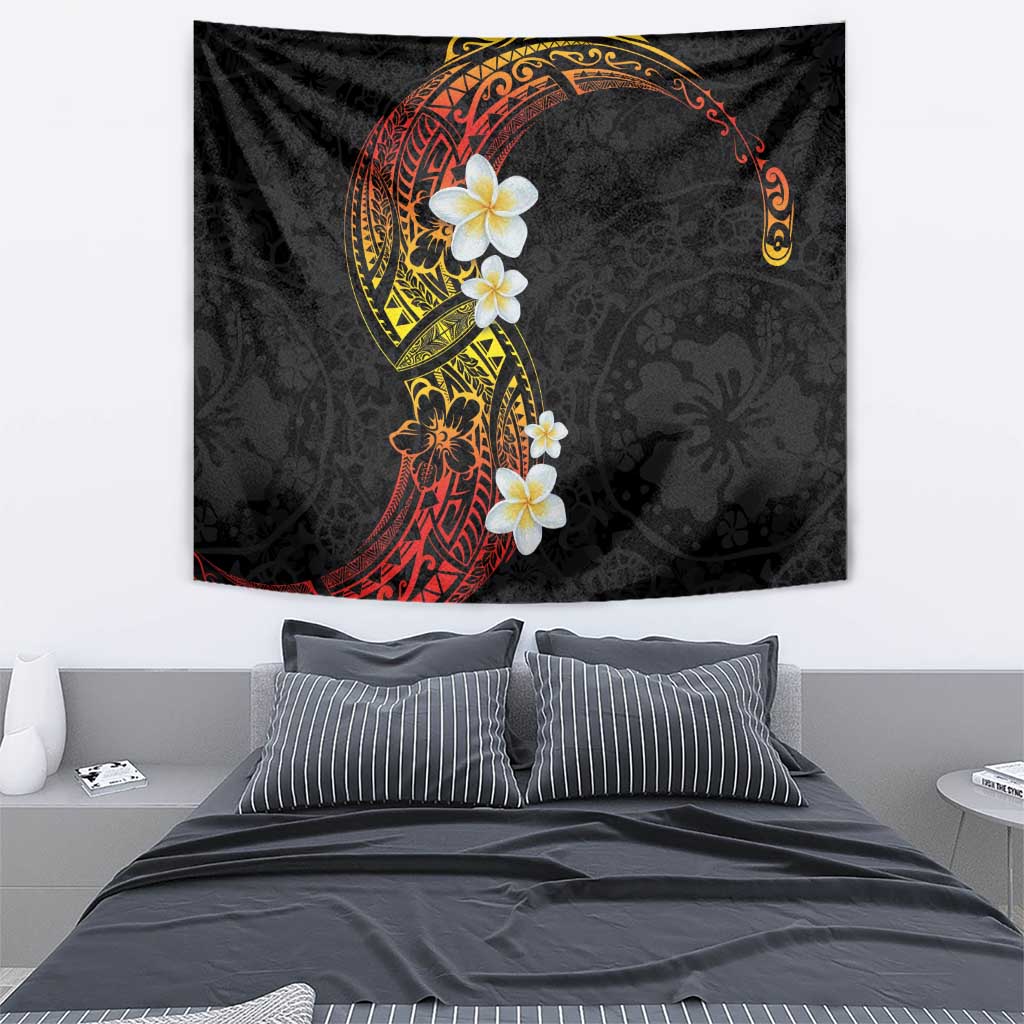 Plumeria Tapestry Polynesian Tribal Frangipani Sunset LT03 - Polynesian Pride