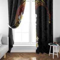 Plumeria Window Curtain Polynesian Tribal Frangipani Sunset LT03 - Polynesian Pride