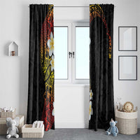 Plumeria Window Curtain Polynesian Tribal Frangipani Sunset LT03 - Polynesian Pride