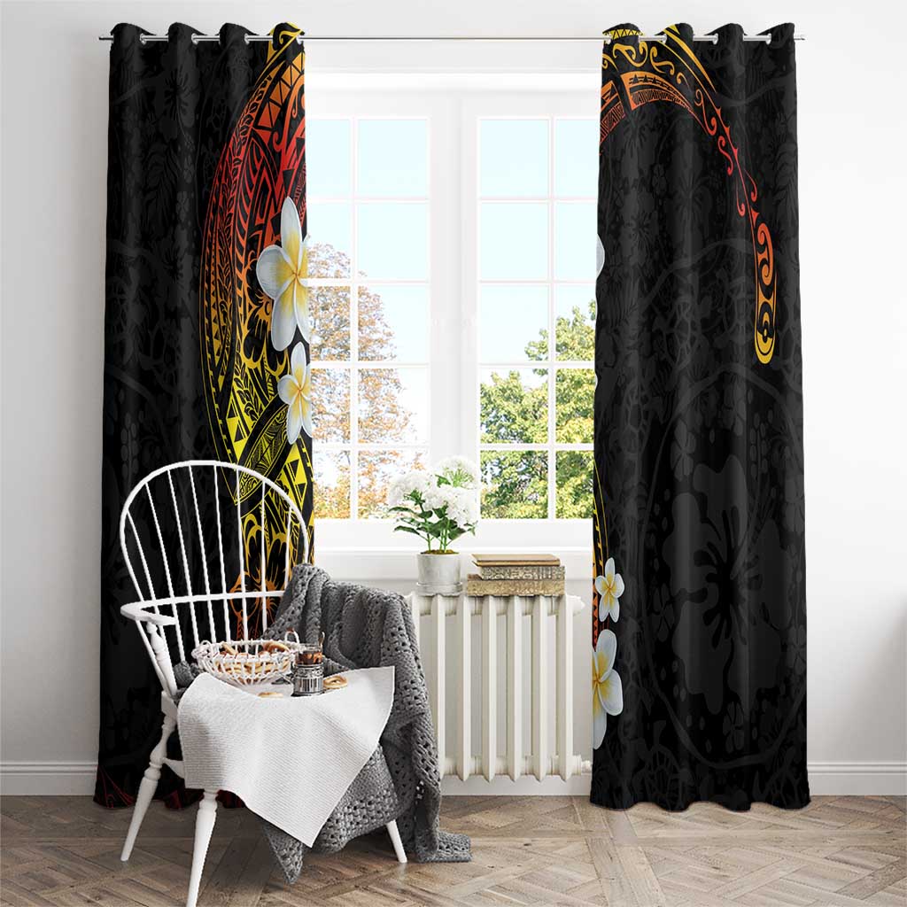 Plumeria Window Curtain Polynesian Tribal Frangipani Sunset LT03 - Polynesian Pride