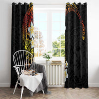Plumeria Window Curtain Polynesian Tribal Frangipani Sunset LT03 - Polynesian Pride