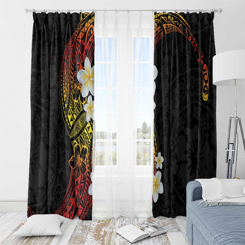 Plumeria Window Curtain Polynesian Tribal Frangipani Sunset LT03 - Polynesian Pride