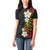 Plumeria Women Polo Shirt Polynesian Tribal Frangipani Sunset