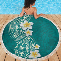 Plumeria Beach Blanket Polynesian Tribal Frangipani Teal LT03 - Polynesian Pride