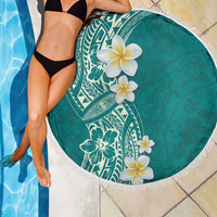Plumeria Beach Blanket Polynesian Tribal Frangipani Teal LT03 - Polynesian Pride
